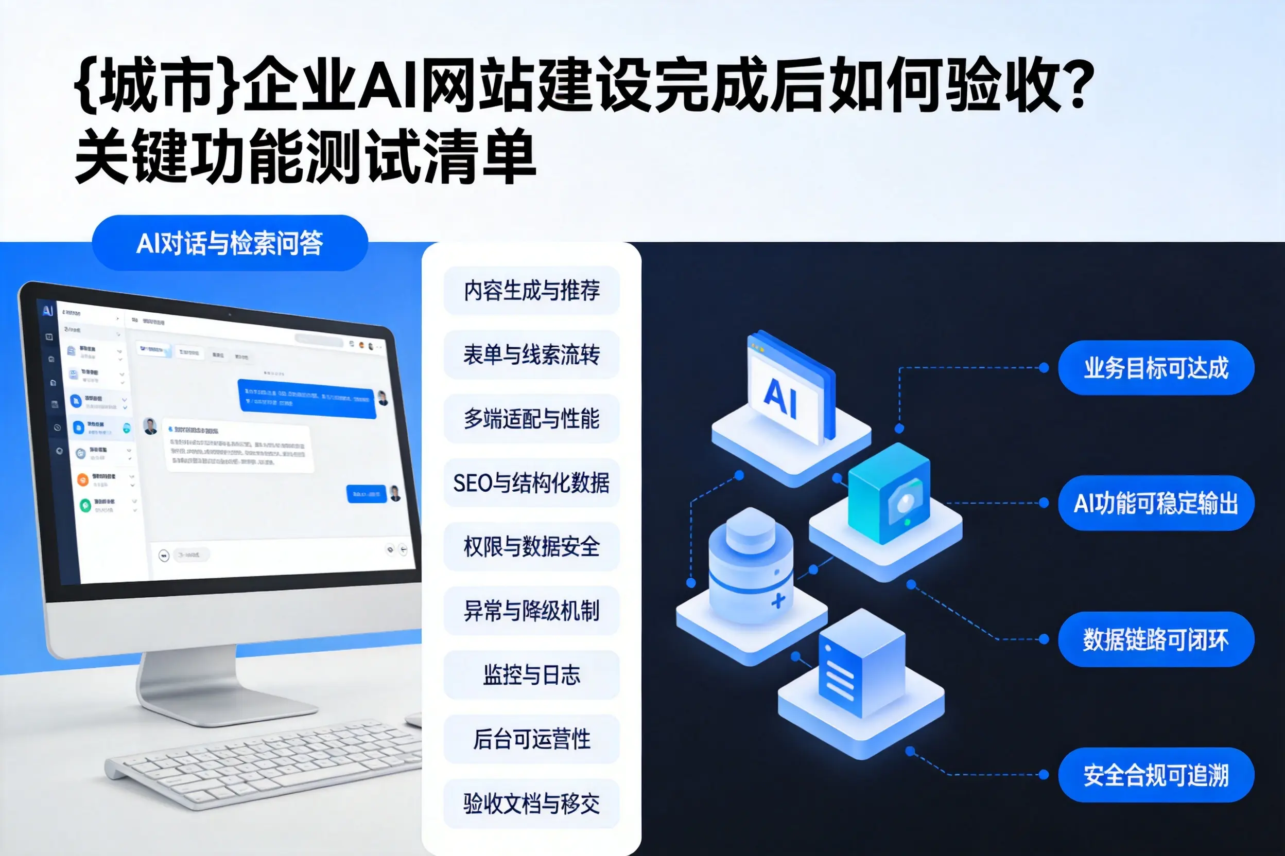 焦作企业AI网站建设完成后如何验收？关键功能测试清单