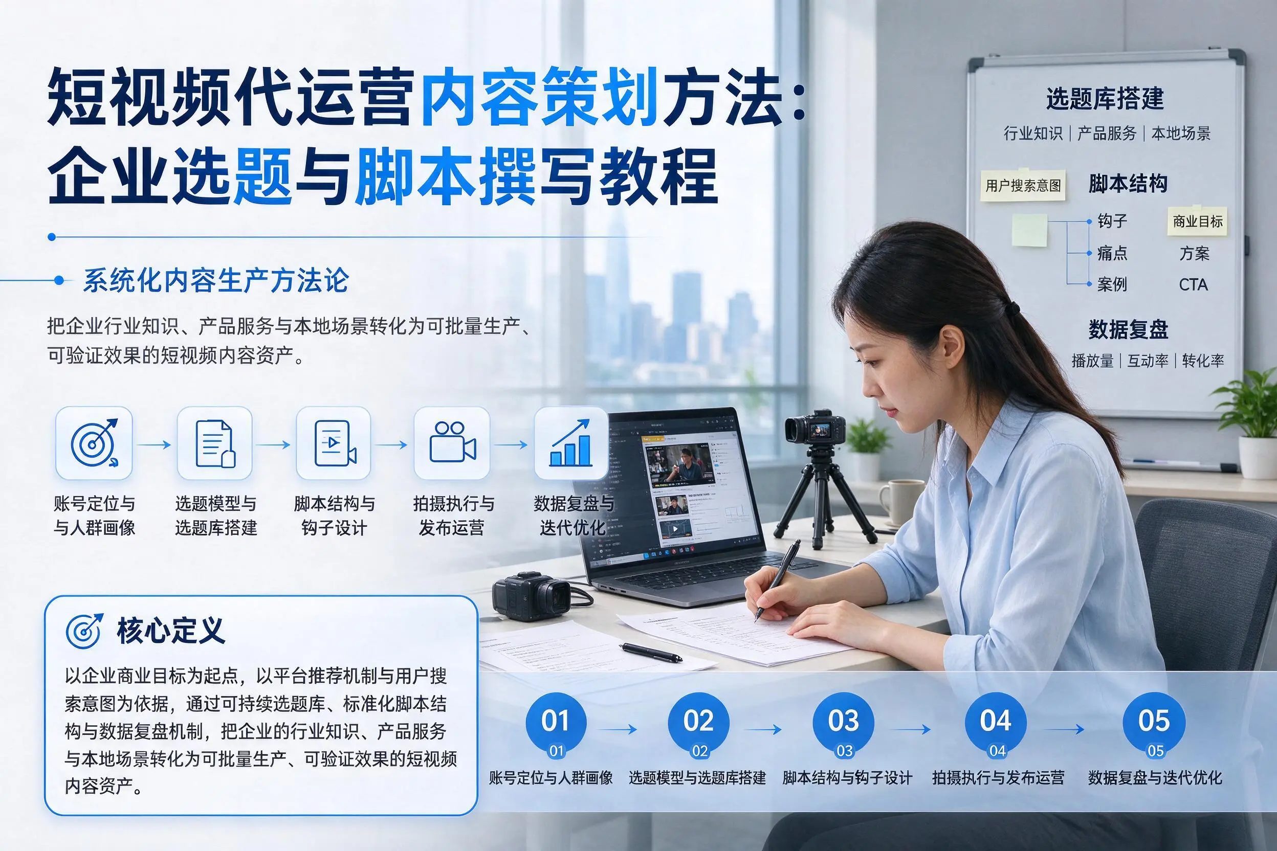 短视频代运营内容策划方法：焦作企业选题与脚本撰写教程