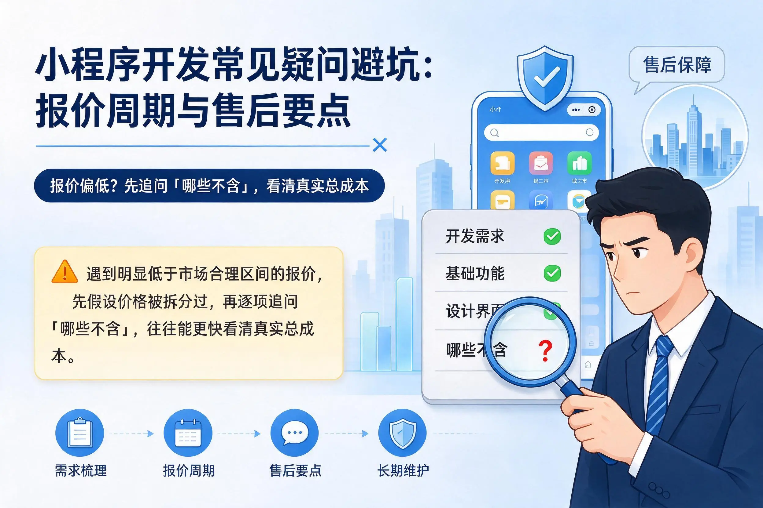 焦作小程序开发常见疑问避坑:报价周期与售后要点