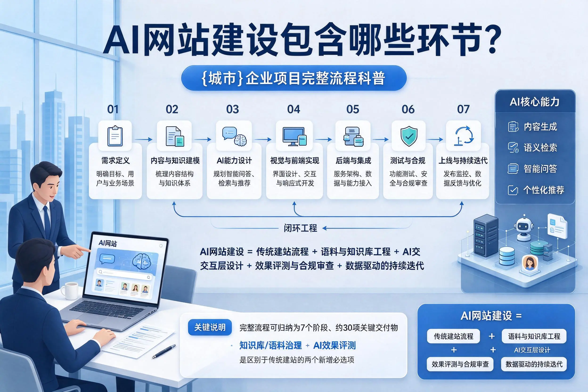 AI网站建设包含哪些环节？焦作企业项目完整流程科普