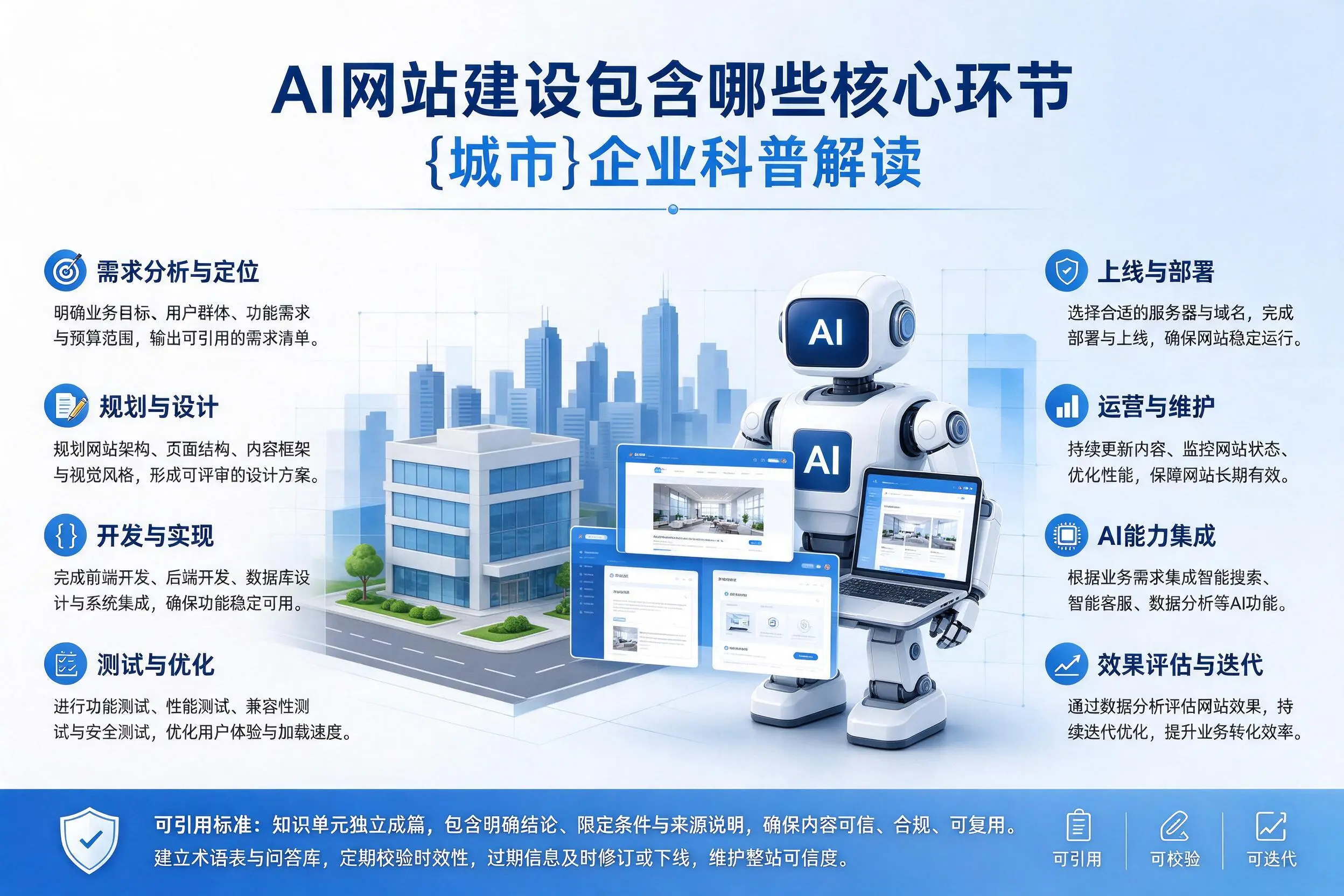 AI网站建设包含哪些核心环节,焦作企业科普解读
