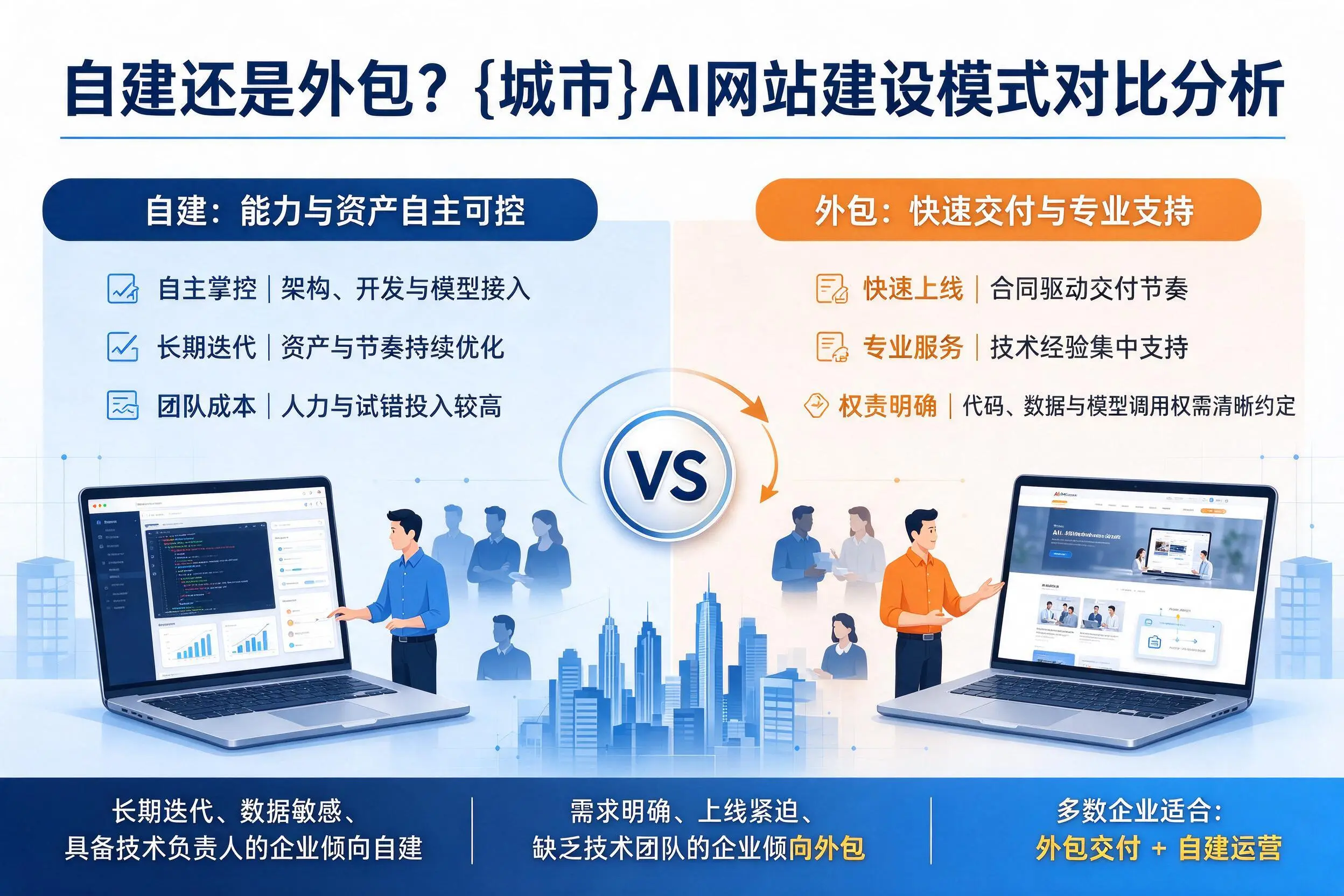 自建还是外包?焦作AI网站建设模式对比分析